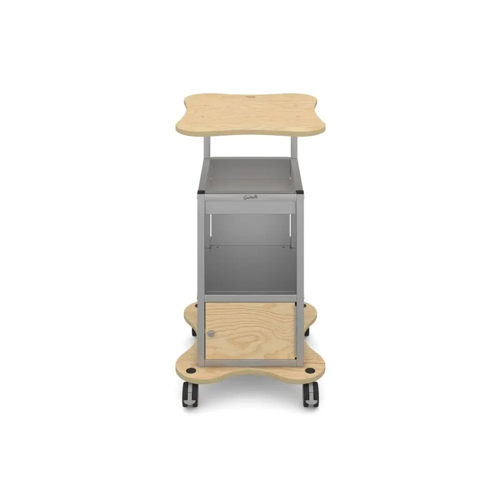 MyBASE® Silver Trolley with Lockable Cupboard Gratnells