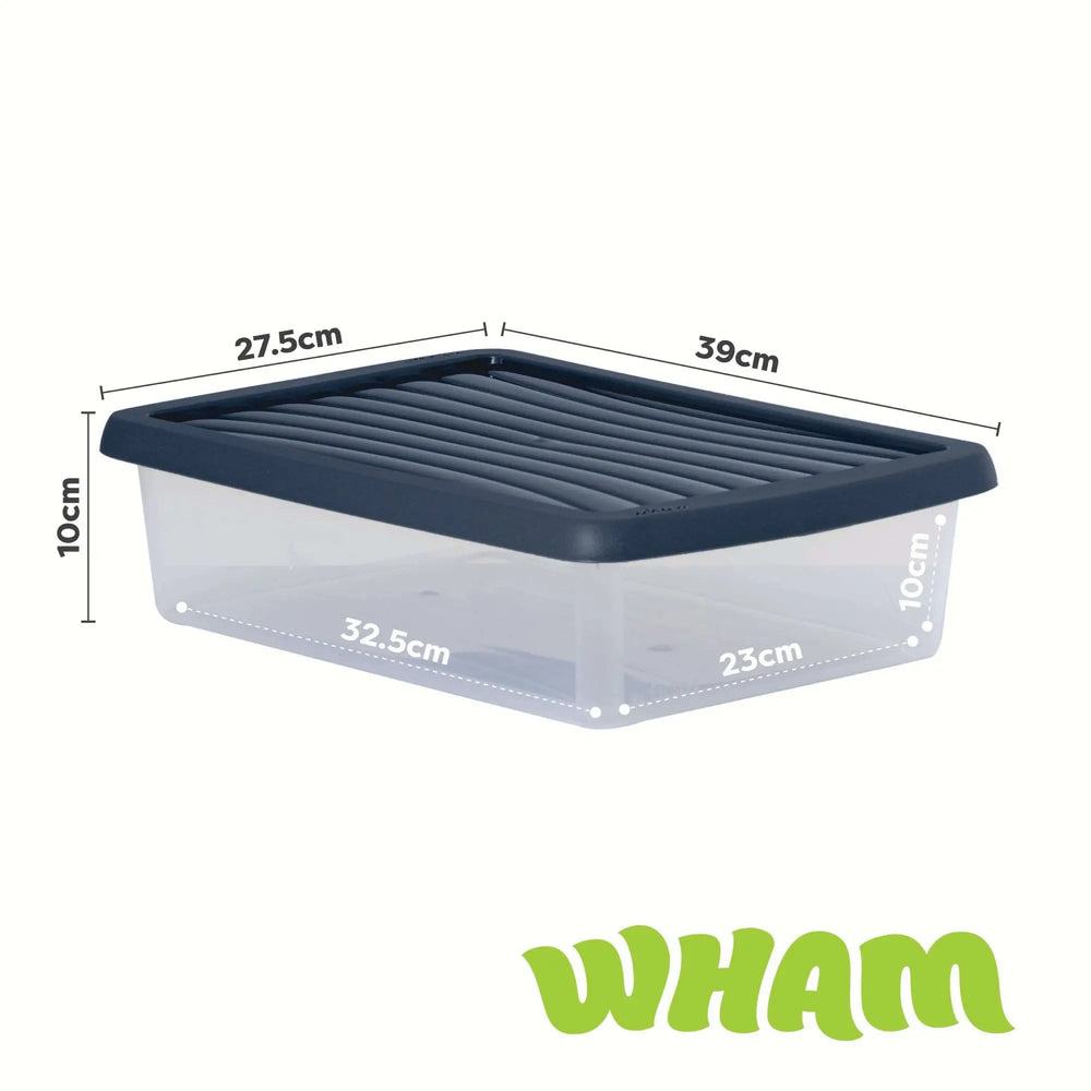 Set of 3 Wham Box 8 Litre Plastic Storage Box with Lid Wham Storage