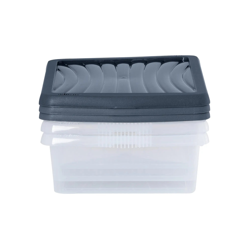Set of 3 Wham Box 8 Litre Plastic Storage Box with Lid Wham Storage
