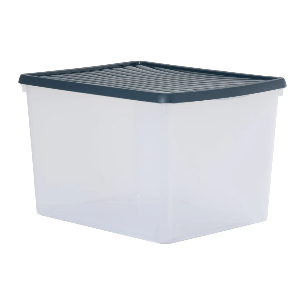 Pack of 3 - 50 Litre A4 Lever Arch Archiving File Clear Storage Boxes with Lids Wham Storage