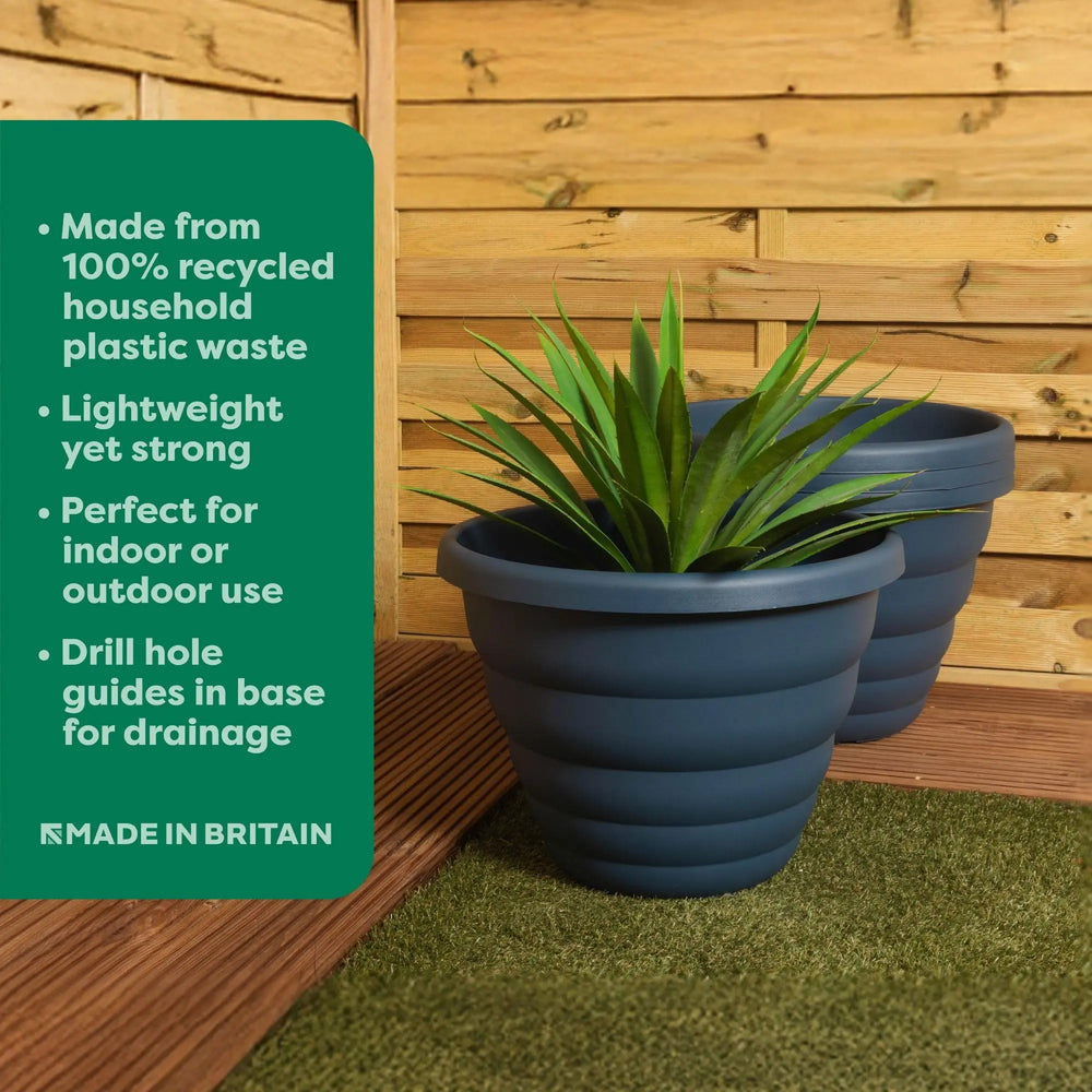 Pack of 2 - Beehive 48cm Round Plant Pot Wham Storage