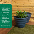 Pack of 2 - Beehive 48cm Round Plant Pot Wham Storage