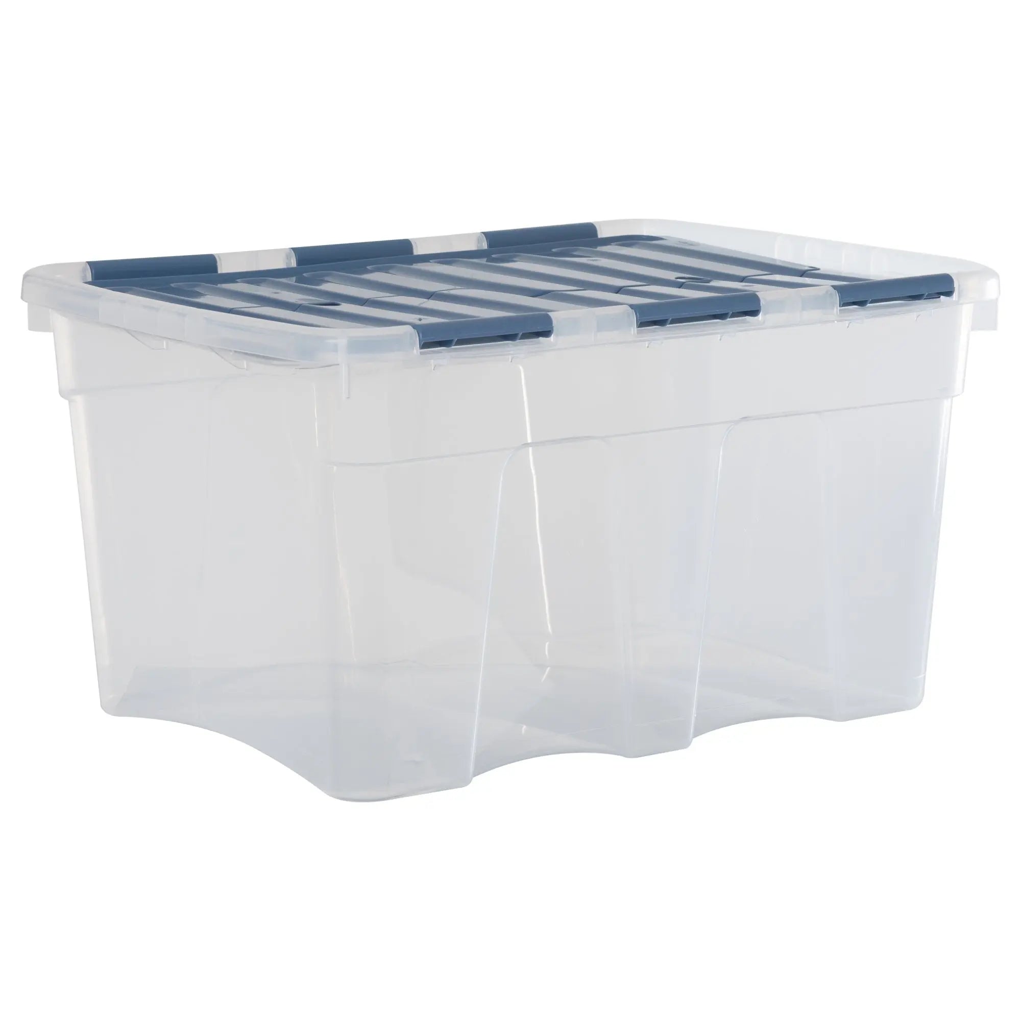 Buy Pack of 3 54L Large Croc Box Attached Lid Plastic Storage Box ...