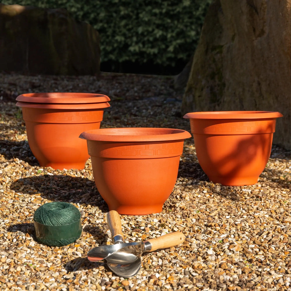 Pack of 4 - Bell Pot 28cm Round Plastic Planter Wham Storage