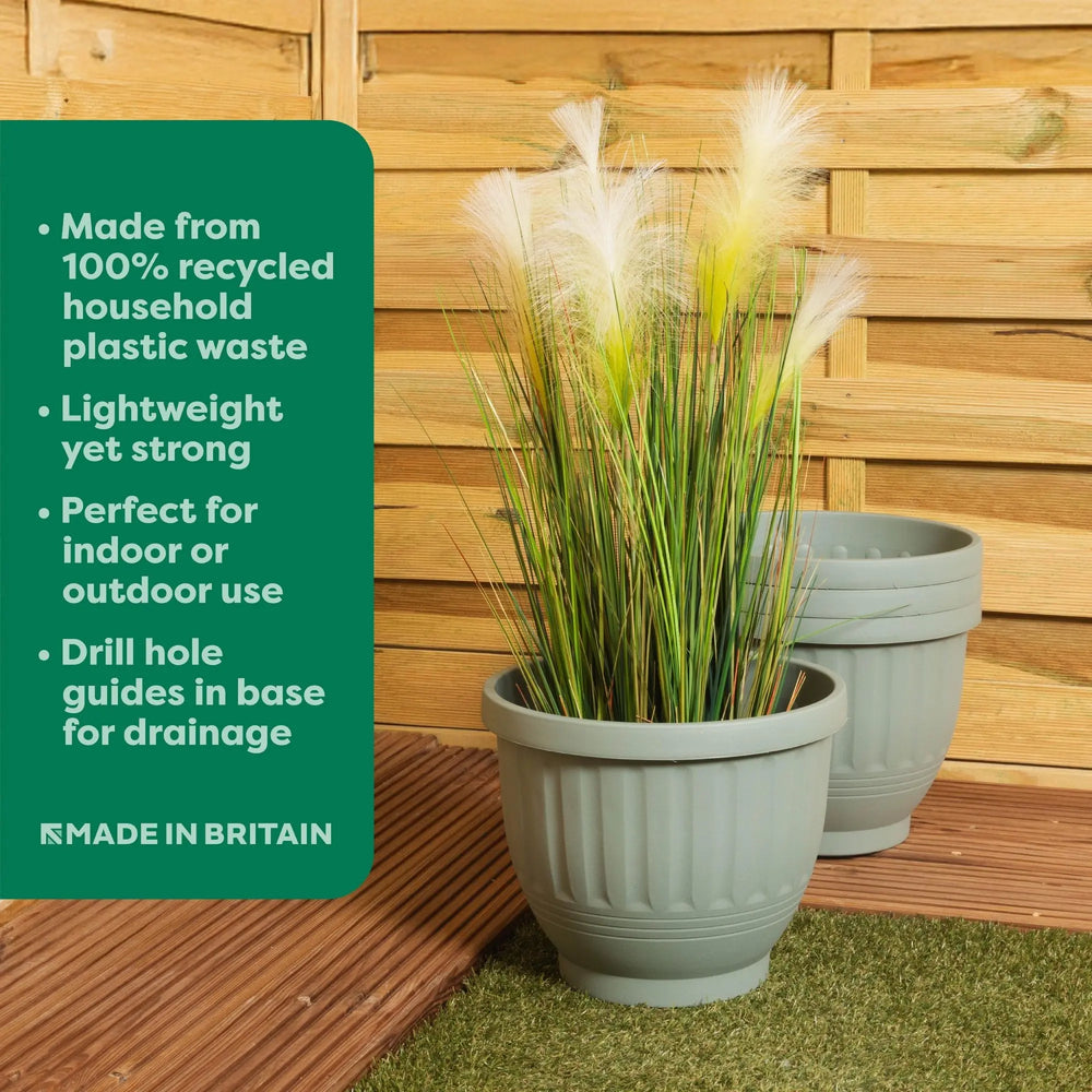 Pack of 2 - Etruscan 30.5cm Round Plastic Planter Wham Storage