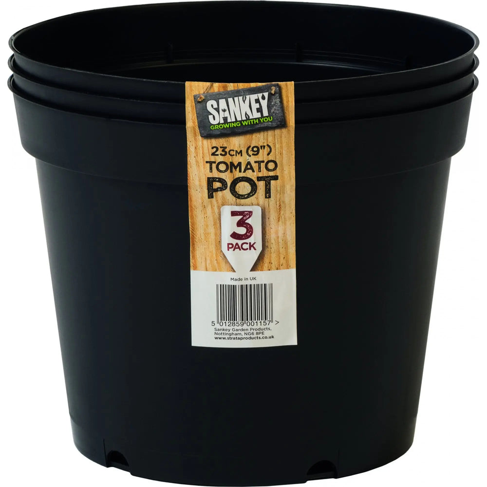 Set of 3 - Black 23cm Tomato Grow Pots Strata