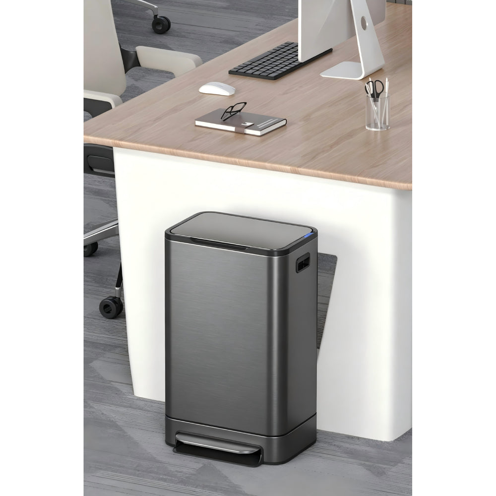 40L Wide Pedal Bin with Removable Inner Bucket - Titanium