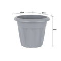 25cm Vista Extra Small Round Plastic Plant Pot Wham Storage
