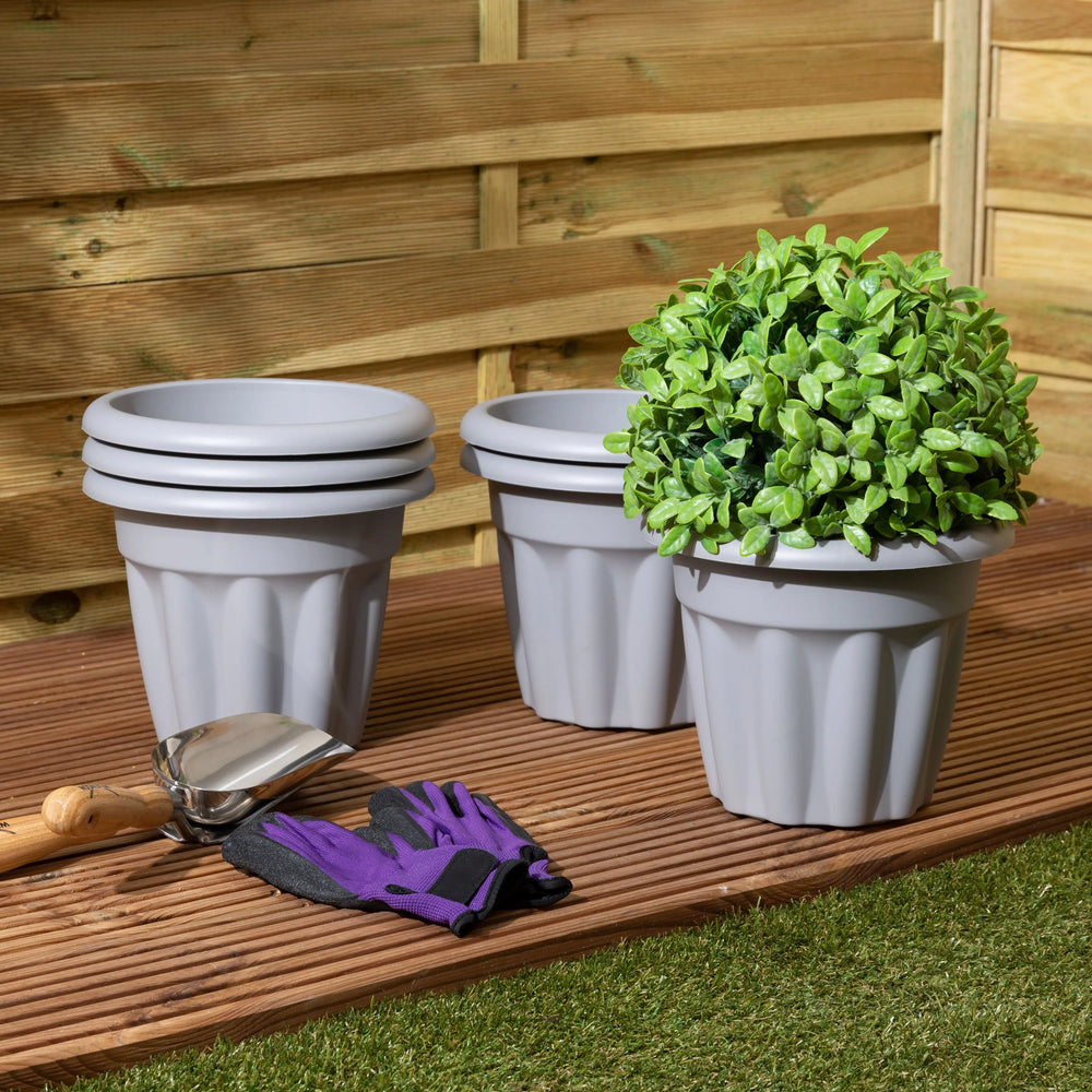 25cm Vista Extra Small Round Plastic Plant Pot Wham Storage