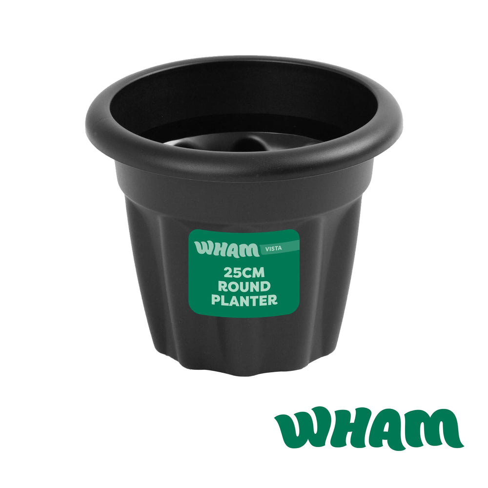 25cm Vista Extra Small Round Plastic Plant Pot Wham Storage