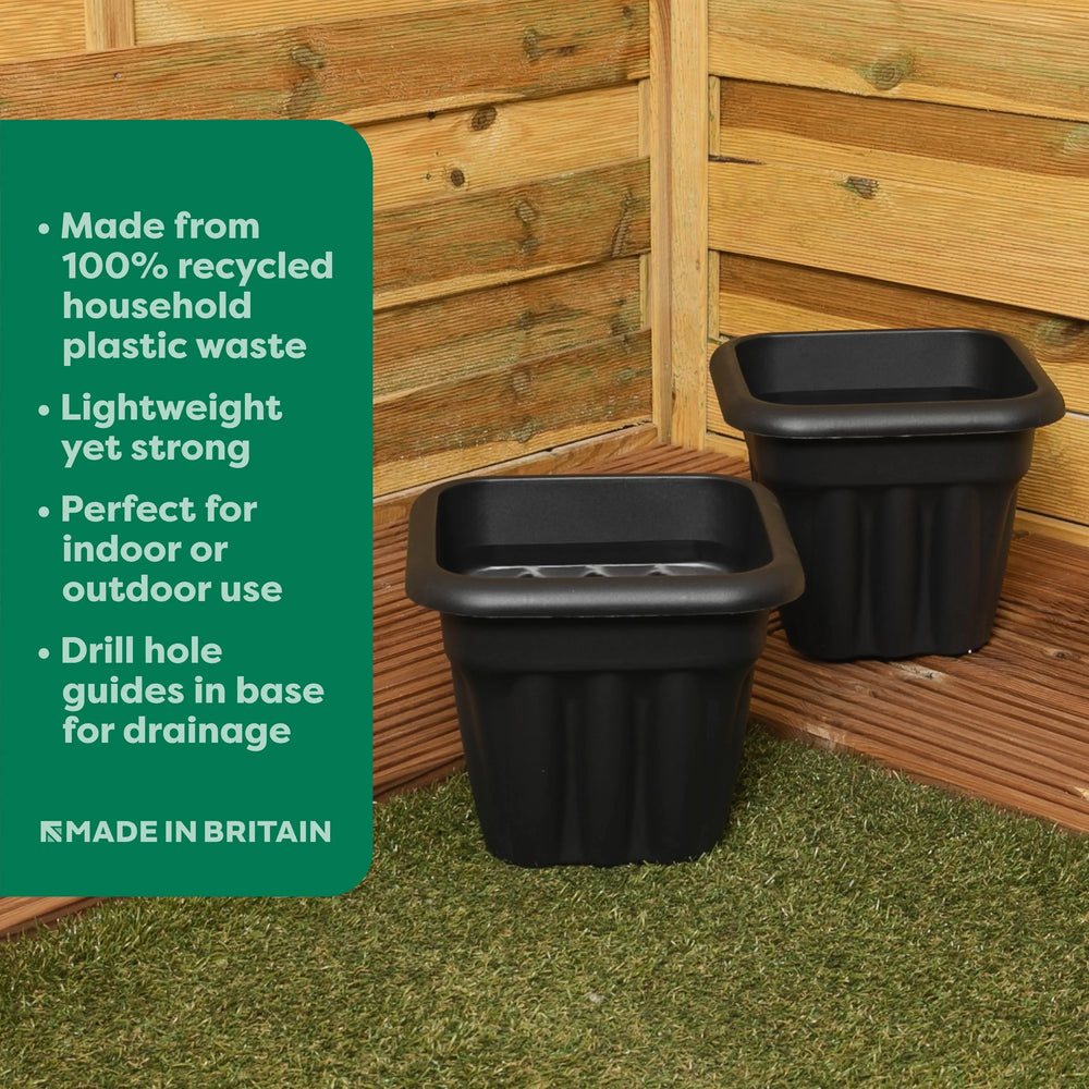 25cm Vista Mini Square Plastic Garden Planter Wham Storage