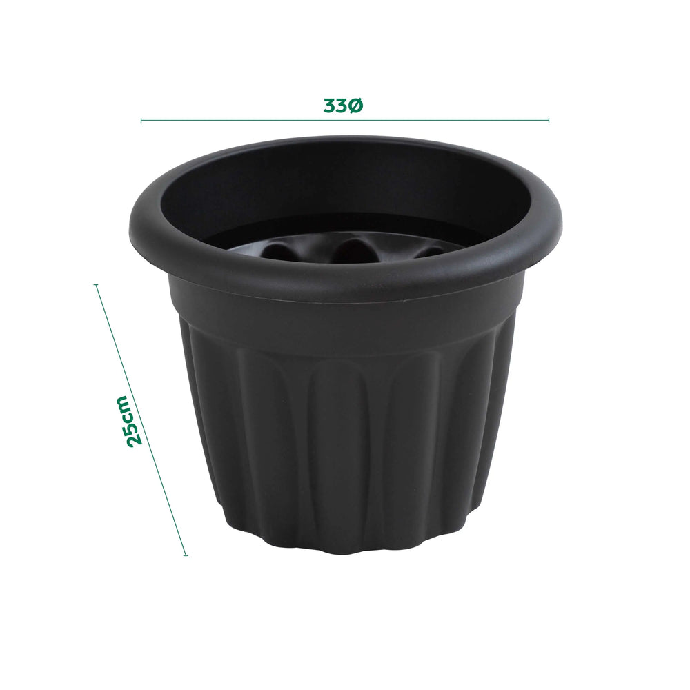 33cm Vista Small Round Plastic Plant Pot Wham Storage