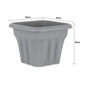 Pack of 2 - 33cm Vista Small Square Plastic Garden Planter Wham Storage
