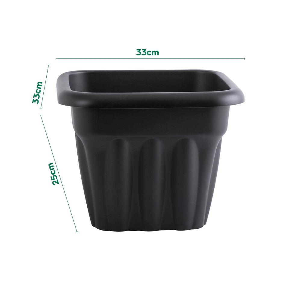Pack of 2 - 33cm Vista Small Square Plastic Garden Planter Wham Storage