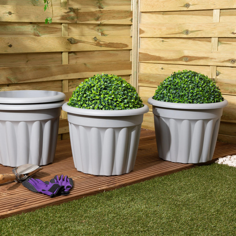 40cm plastic plant pots Buy 40cm Vista Round Plastic Plant Pot Terracotta Moss Green Black – Plastic Box Shop