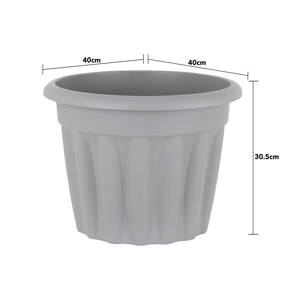 Pack of 2 - 40cm Vista Medium Round Plastic Plant Pot Wham Storage