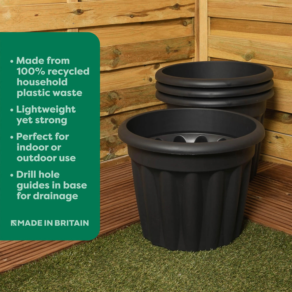 40cm diameter plant pot Buy 40cm Vista Round Plastic Plant Pot Terracotta Moss Green Black – Plastic Box Shop
