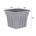 Pack of 2 - 40cm Vista Medium Square Plastic Planter Wham Storage