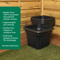 Pack of 2 - 40cm Vista Medium Square Plastic Planter Wham Storage