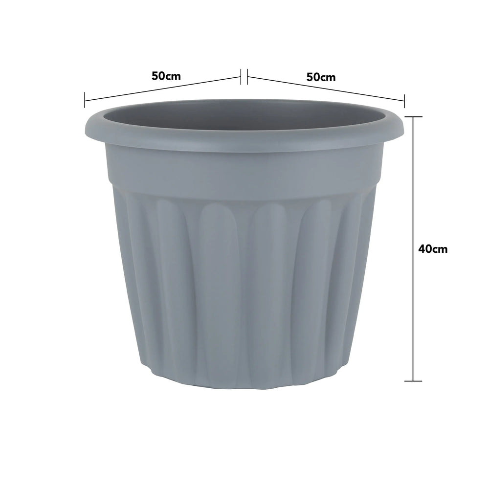 Pack of 2- 50cm Vista Large Round Plastic Plant Pot Wham Storage