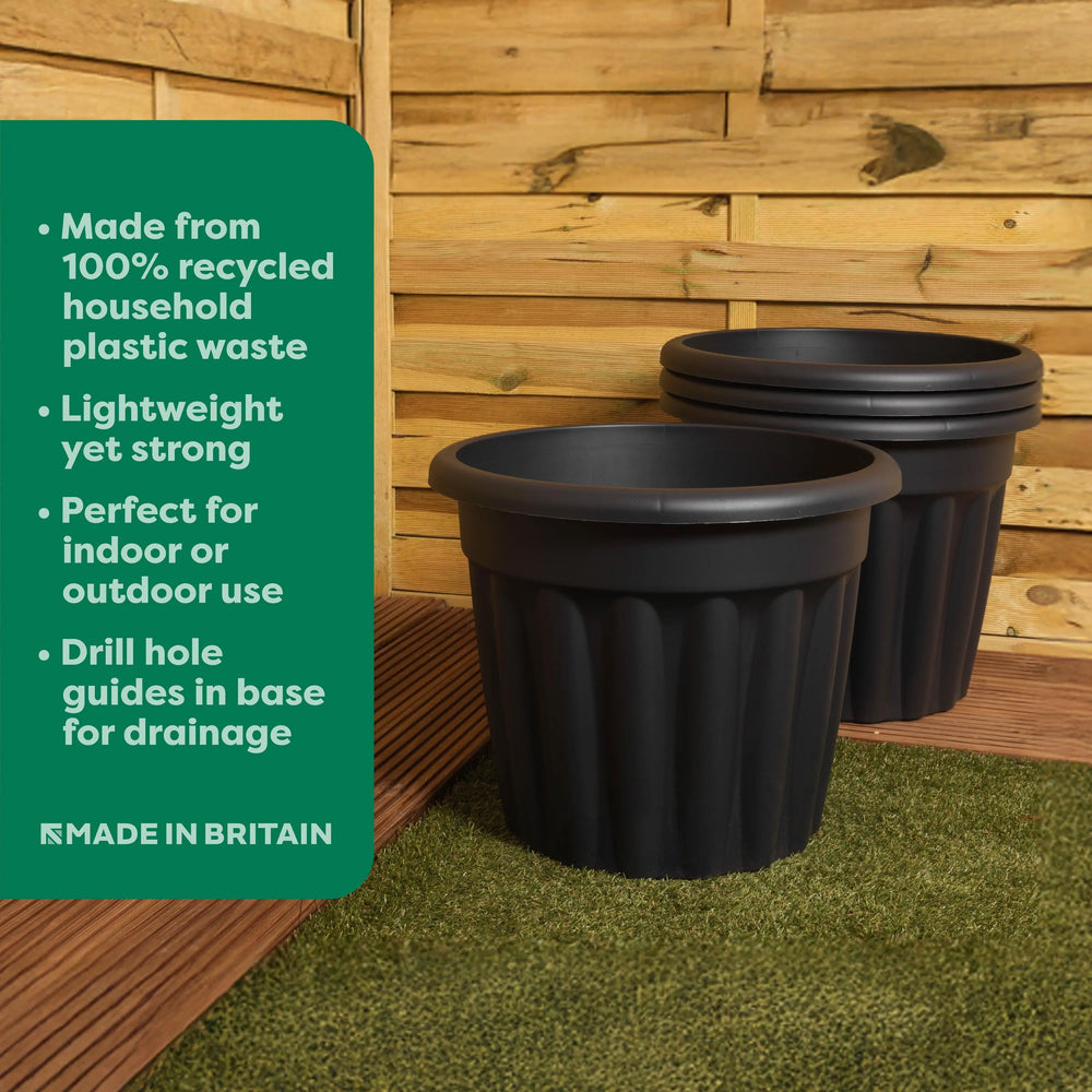 oversized plastic plant pots Buy Large Plastic Flower Plant Pot Vista Range Green Black Terracotta – Plastic Box Shop