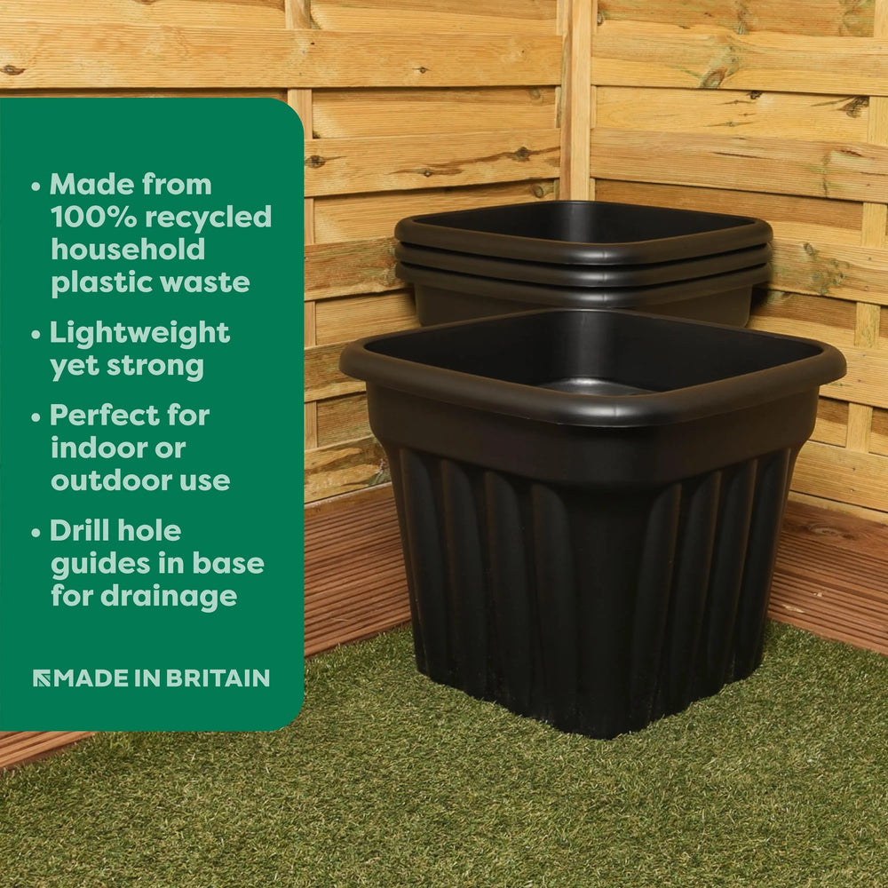 plastic planter with lid Buy Plastic Planters for the Garden Large Square Cream Black Green – Plastic Box Shop