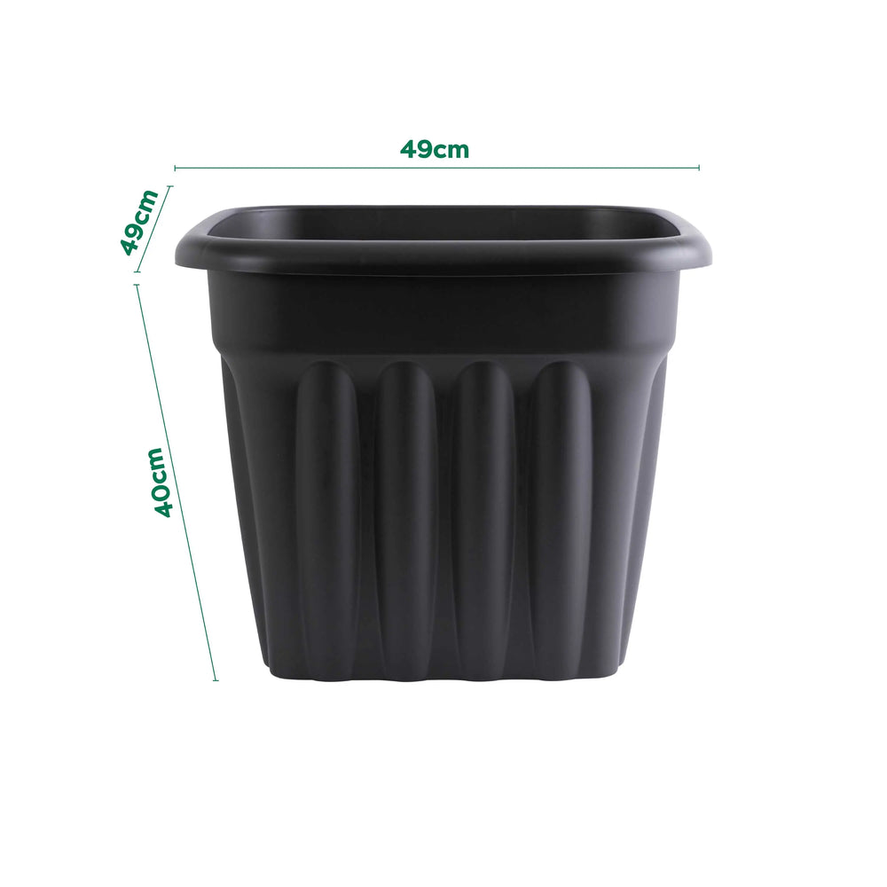 Pack of 2 - 49cm Vista Large Square Plastic Planter Wham Storage