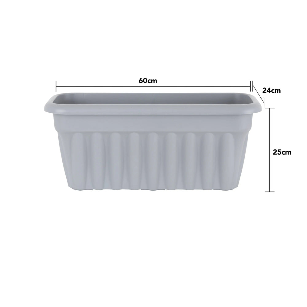 Pack of 2- 60cm Vista Rectangular Plastic Trough Planter Wham Storage