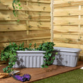 Pack of 2- 60cm Vista Rectangular Plastic Trough Planter Wham Storage