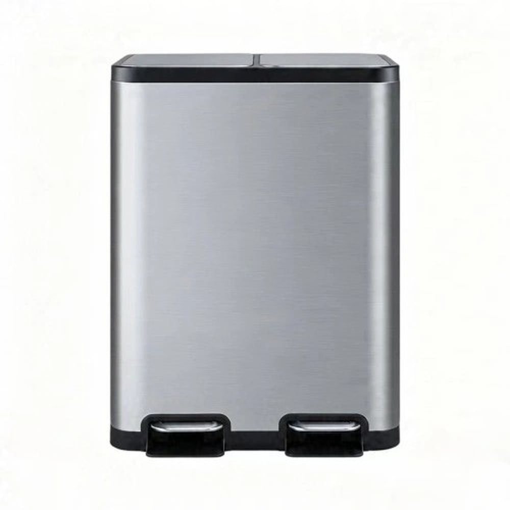 40L Double Pedal Recycling Bin (2 x 20L) Titanium
