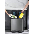 40L Double Pedal Recycling Bin (2 x 20L) Titanium