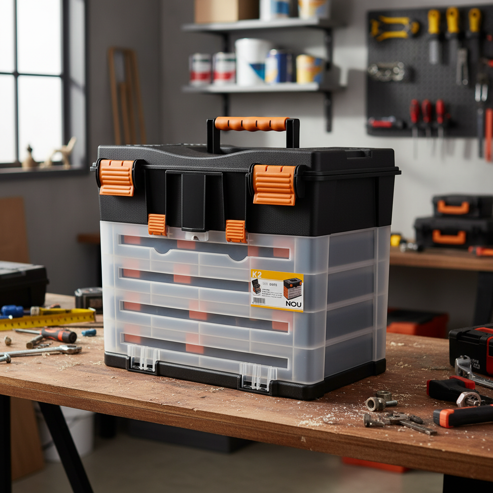 52.5cm Tool Box with 7 Organisers and Storage