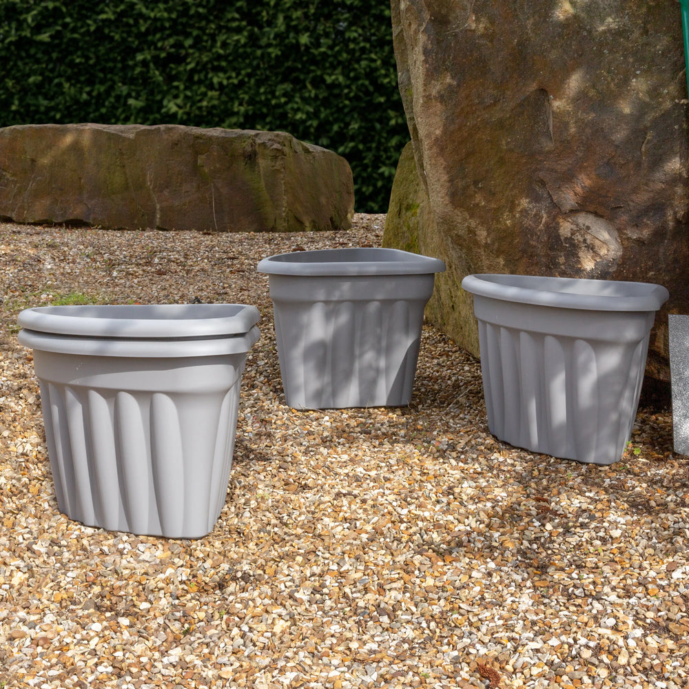 extra large plastic plant pots for trees uk Vista 40cm Corner Plastic Planter – Plastic Box Shop