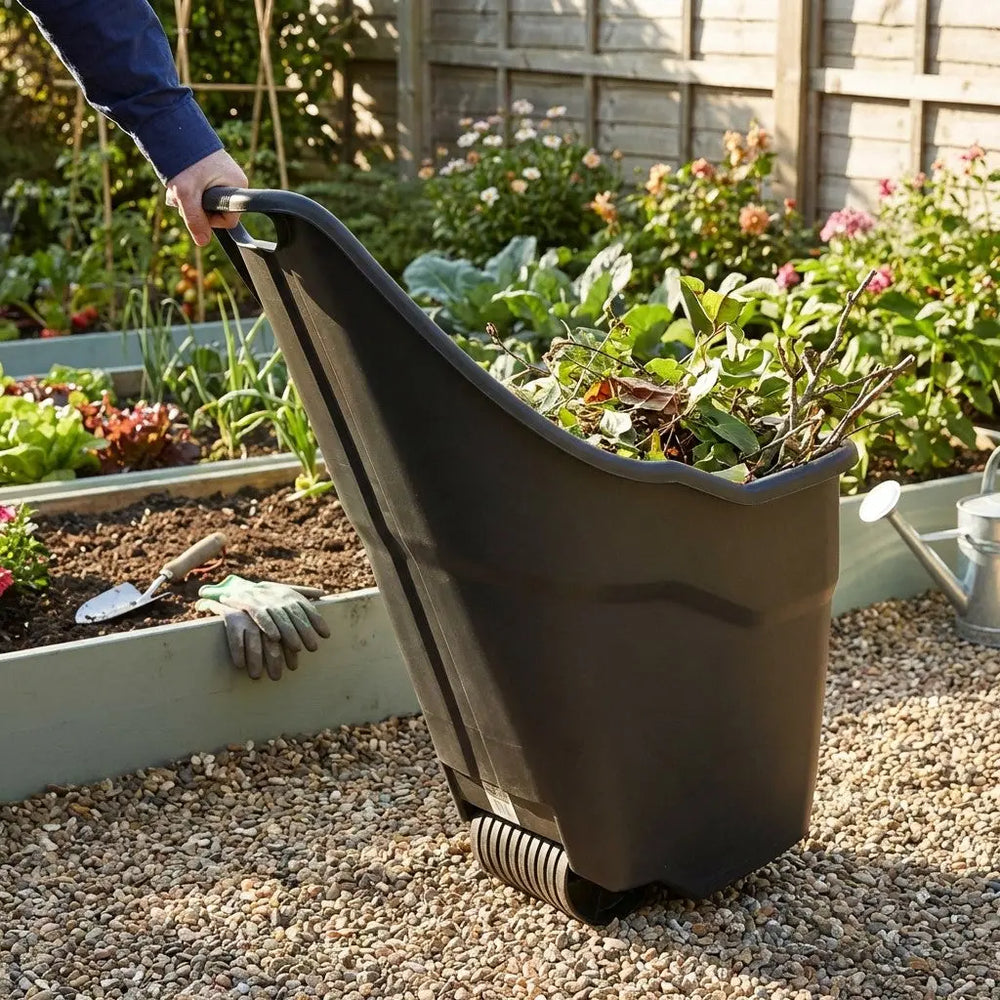 Garden Rolling Cart and Leaf Grabber Set