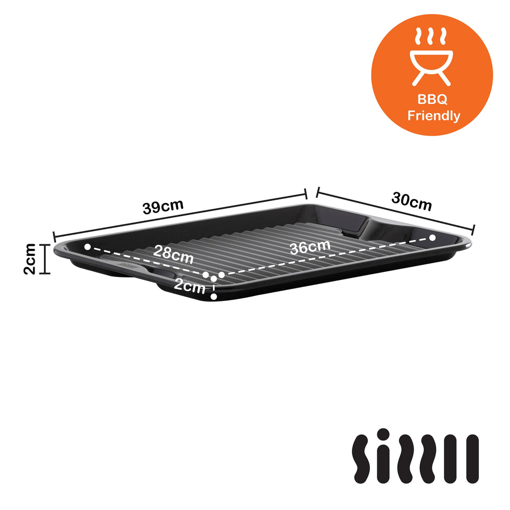 Sizzll Griddll 39cm Enamel Tray Sizzll