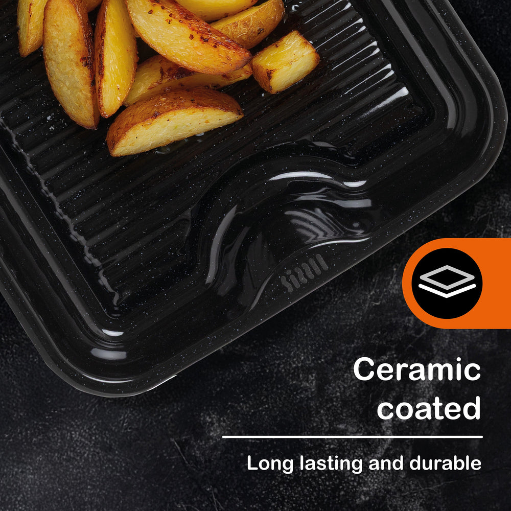Sizzll Griddll 39cm Enamel Roasting Tin Sizzll
