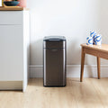 50L titanium stainless-steel touchless sensor bin with double-opening wing lid