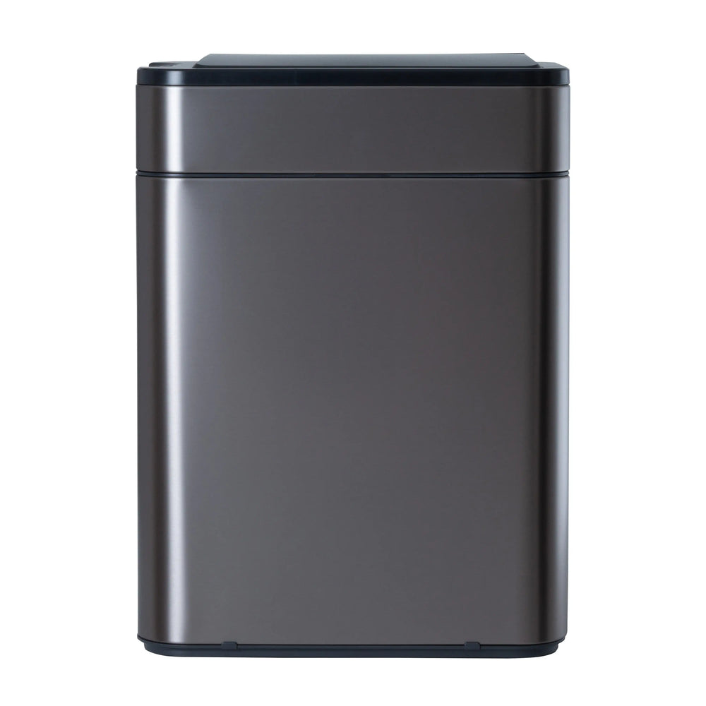 50L titanium stainless-steel touchless sensor bin with double-opening wing lid