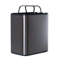 50L titanium stainless-steel touchless sensor bin with double-opening wing lid
