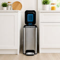 9L Slim Pedal Bin with Removable Inner Bucket - Titanium