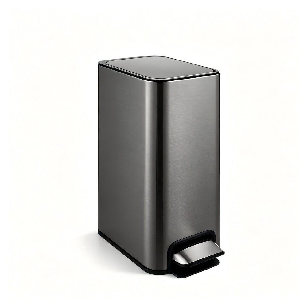 9L Slim Pedal Bin with Removable Inner Bucket - Titanium