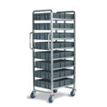 Euro Container Trolley with Braked Castors and 8 Trays