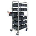Euro Container Trolley with Braked Castors and 6 Trays
