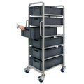 Euro Container Trolley with Braked Castors and 6 Trays