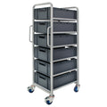 Euro Container Trolley with Braked Castors and 6 Trays