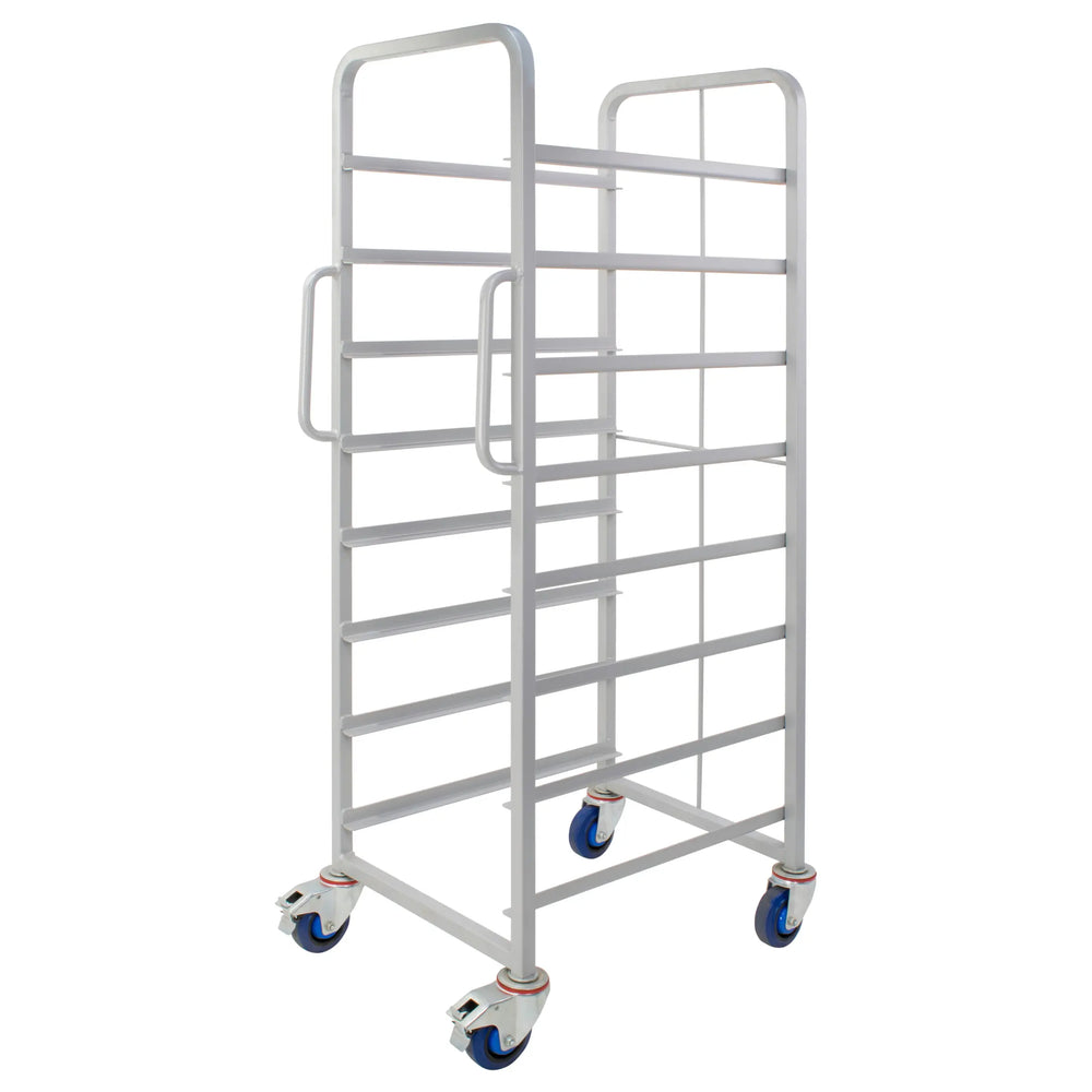 Euro Container Trolley with Braked Castors and 8 Trays