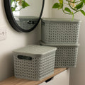 Medium Urban Store Plastic Storage Basket with Lid Strata