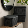 Medium Urban Store Plastic Storage Basket with Lid Strata