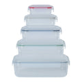Set of 5 - Hobby Life Rectangular Shallow Clip Airtight Food Containers