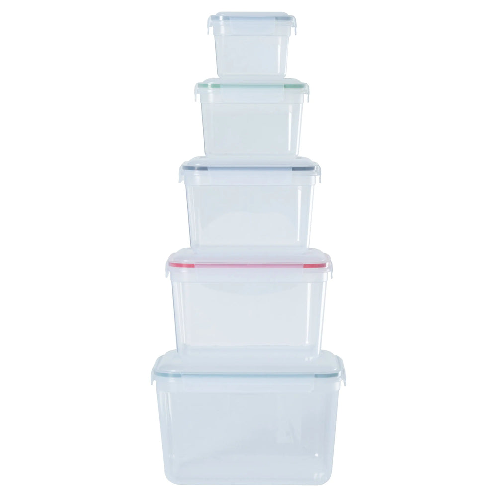 Set of 5 - Hobby Life Rectangular Deep Clip Airtight Food Containers